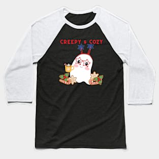 Creepy & Cozy Holiday Winter Ghost Baseball T-Shirt